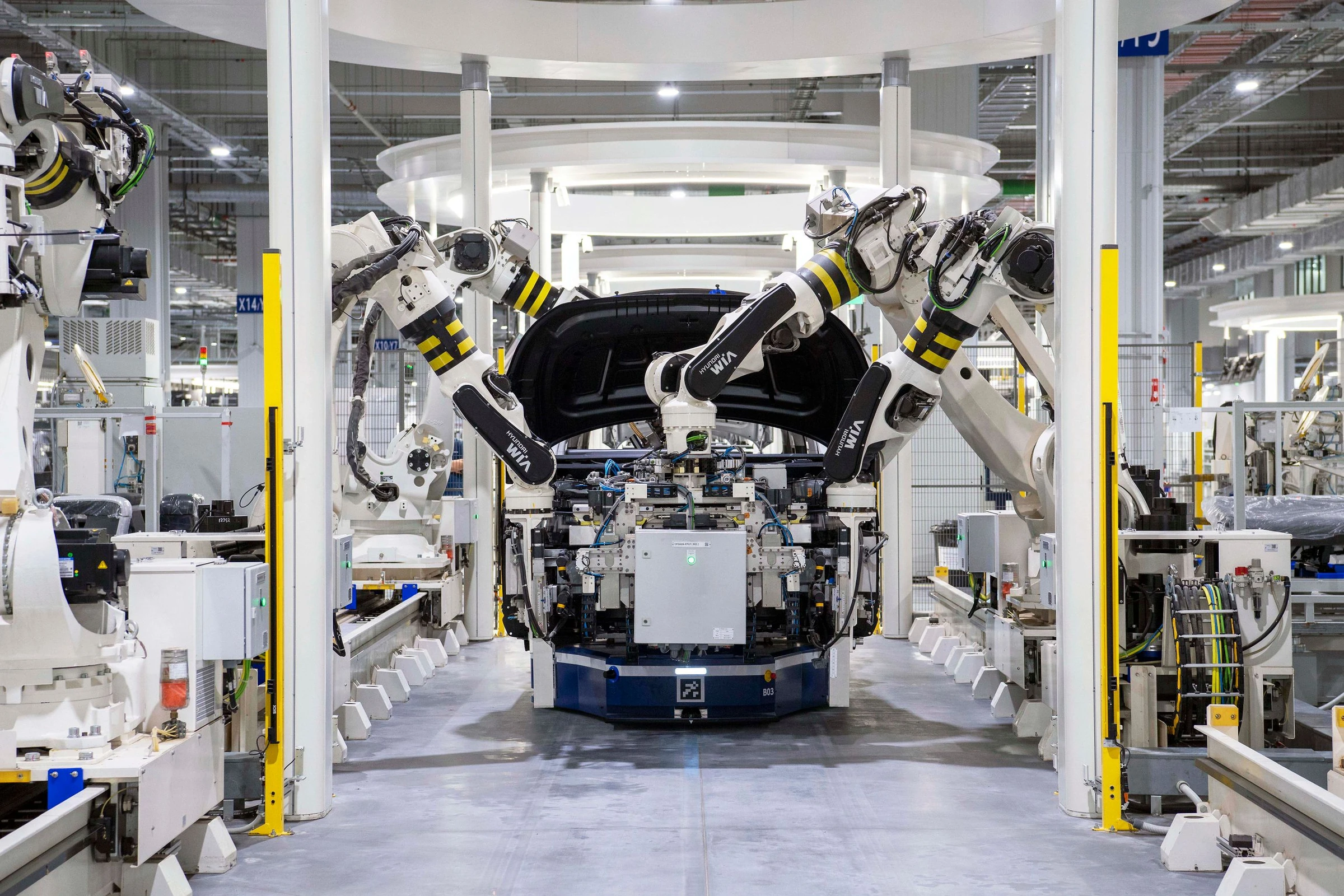 Automotive assembly robots — industry illustration