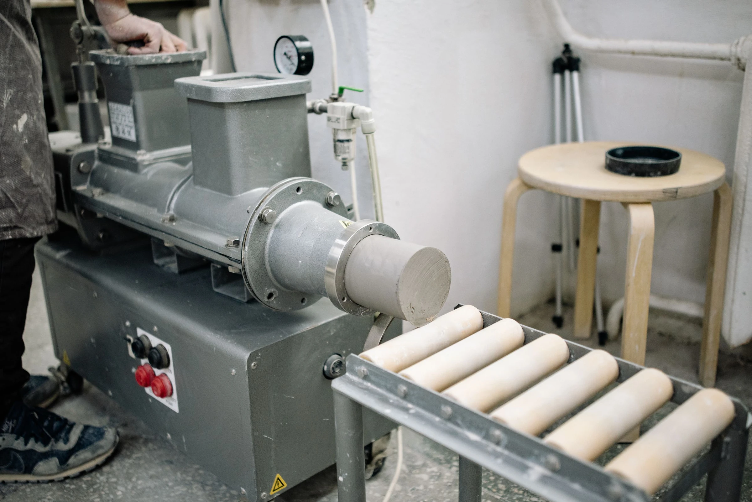 Clay processing machinery — industry illustration