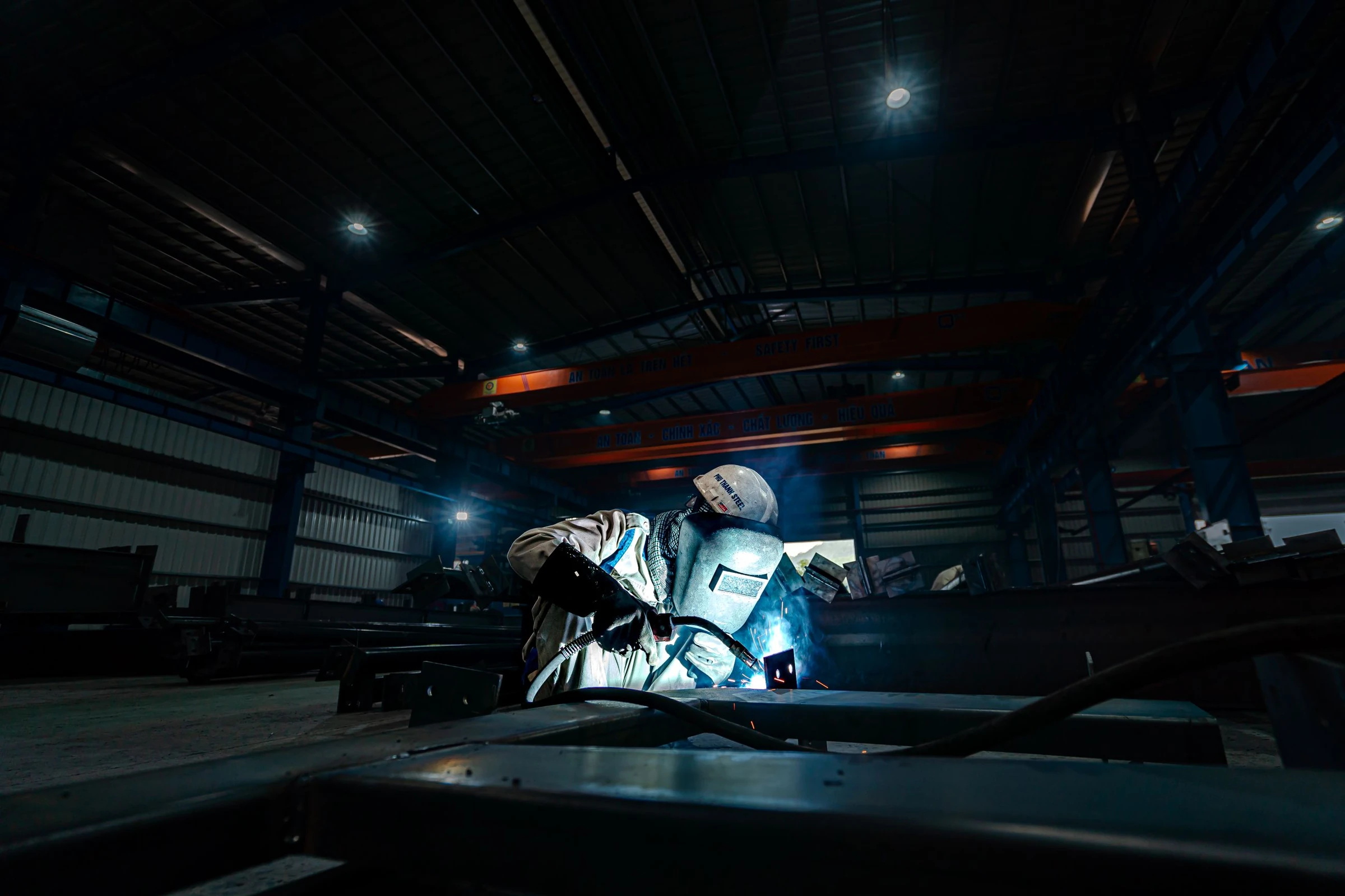 Steel fabrication and welding — industry illustration